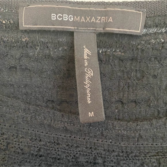 BCBGMaxAzria Lace Sheer Striped Top M - Picture 2 of 5